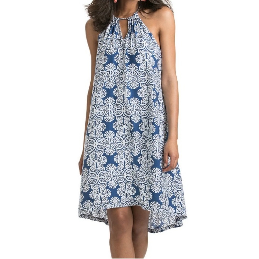 Vineyard Vines Mirrored Leaves Trapeze Dress
